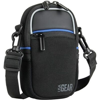 USA Gear Kompakte Kameratasche Point and Shoot-Kameratasche mit Zubehörtaschen, Regenschutz und Schultergurt Kompatibel mit Sony CyberShot, Canon PowerShot ELPH, Nikon COOLPIX und Mehr USA Gear Kompakte Kameratasche Point and Shoot-Kameratasche mit Zubehörtaschen, Regenschutz und Schultergurt Kompatibel mit Sony CyberShot, Canon PowerShot ELPH, Nikon COOLPIX und Mehr