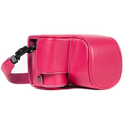 MegaGear Sony Alpha A6500 (16-50 mm) Ever Ready Leder Kamera-Case mit Trageriemen und Batteriezugang Rosa MG1234 MegaGear Sony Alpha A6500 (16-50 mm) Ever Ready Leder Kamera-Case mit Trageriemen und Batteriezugang Rosa MG1234