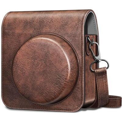 FINTIE Tasche für Fujifilm Instax Mini 99 Sofortbildkamera Premium Kunstleder Schutzhülle Reise Kameratasche Hülle Abdeckung mit abnehmbaren Einstellbar Riemen, Braun FINTIE Tasche für Fujifilm Instax Mini 99 Sofortbildkamera Premium Kunstleder Schutzhülle Reise Kameratasche Hülle Abdeckung mit abnehmbaren Einstellbar Riemen, Braun