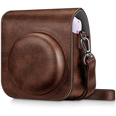 FINTIE Tasche für Fujifilm Instax Mini 12 Sofortbildkamera Premium Kunstleder Schutzhülle Reise Kameratasche Hülle Abdeckung mit abnehmbaren Einstellbar Riemen, Braun FINTIE Tasche für Fujifilm Instax Mini 12 Sofortbildkamera Premium Kunstleder Schutzhülle Reise Kameratasche Hülle Abdeckung mit abnehmbaren Einstellbar Riemen, Braun