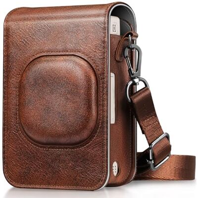 FINTIE Tasche für Fujifilm Instax Mini LiPlay+ Plus Hybrid Sofortbildkamera Premium Reise Kameratasche Hülle Schutzhülle Abdeckung mit abnehmbaren Riemen, Braun FINTIE Tasche für Fujifilm Instax Mini LiPlay+ Plus Hybrid Sofortbildkamera Premium Reise Kameratasche Hülle Schutzhülle Abdeckung mit abnehmbaren Riemen, Braun
