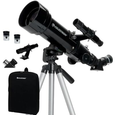 Celestron 21035-ADS Reiseteleskop 70 Refraktor-Teleskop-Set mit Rucksack, schwarz (exklusiv bei Amazon mit zusätzlichem 4 mm Okular und dreifacher Barlow-Linse) Celestron 21035-ADS Reiseteleskop 70 Refraktor-Teleskop-Set mit Rucksack, schwarz (exklusiv bei Amazon mit zusätzlichem 4 mm Okular und dreifacher Barlow-Linse)
