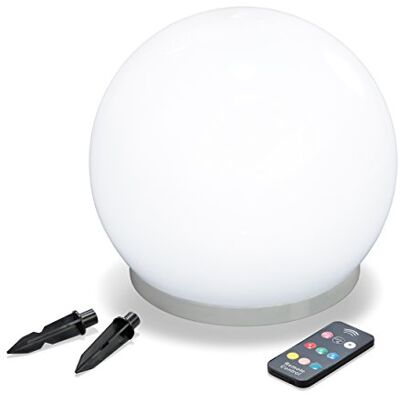 Esotec Solar Schwimmkugel 25cm mit IR-Fernbedienung, 7 Lichtfarben verfügbar, Dauerlicht oder Wechsellicht, 1 Watt Solarmodul integriert, Einsatz als Schwimmkugel oder mit Erdspießen, Leuchtkugel 102620 Esotec Solar Schwimmkugel 25cm mit IR-Fernbedienung, 7 Lichtfarben verfügbar, Dauerlicht oder Wechsellicht, 1 Watt Solarmodul integriert, Einsatz als Schwimmkugel oder mit Erdspießen, Leuchtkugel 102620
