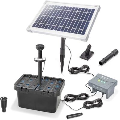 Esotec Solar Teichfilter 8/400 mit Akku + LED Unterwasserfilter 100951 8Wp Solarmodul, 400l/h Solarpumpe, bis 500l, LiFePO4 Akku, LED 6500K, Direktbetrieb, Durchflussregler, Trockenlaufschutz Esotec Solar Teichfilter 8/400 mit Akku + LED Unterwasserfilter 100951 8Wp Solarmodul, 400l/h Solarpumpe, bis 500l, LiFePO4 Akku, LED 6500K, Direktbetrieb, Durchflussregler, Trockenlaufschutz