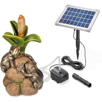 Esotec Solar Wasserspeier Set Froschpaar auf Steinen Solarbrunnen 101662 5Wp Solarmodul, 250l/h Pumpe, Polyresin Froschpaar, IP68, Trockenlaufschutz, Durchflussregler, Wasserstrahl 18cm Esotec Solar Wasserspeier Set Froschpaar auf Steinen Solarbrunnen 101662 5Wp Solarmodul, 250l/h Pumpe, Polyresin Froschpaar, IP68, Trockenlaufschutz, Durchflussregler, Wasserstrahl 18cm