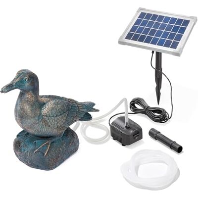 Esotec Solar Wasserspeier Set Ente Samuel Gartenteich mit Teichpumpe 101682 5Wp Solarmodul, 250l/h, IP68 Pumpe, 1m Wasserspiel Förderhöhe, Trockenlaufschutz, 5m Kabel, Polyresin, 2x2m Schlauch, 8VDC Esotec Solar Wasserspeier Set Ente Samuel Gartenteich mit Teichpumpe 101682 5Wp Solarmodul, 250l/h, IP68 Pumpe, 1m Wasserspiel Förderhöhe, Trockenlaufschutz, 5m Kabel, Polyresin, 2x2m Schlauch, 8VDC