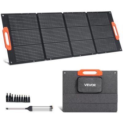 VEVOR Monokristalline Solarmodule 150 W Faltbar, tragbares ETFE-Mono-Solarpanel-Ladegerät mit MC4-Ausgang, Typ-C-, QC3.0-USB- & DC-Anschlüssen, IP67 wasserdicht für Powerstations, Camping & Wandern VEVOR Monokristalline Solarmodule 150 W Faltbar, tragbares ETFE-Mono-Solarpanel-Ladegerät mit MC4-Ausgang, Typ-C-, QC3.0-USB- & DC-Anschlüssen, IP67 wasserdicht für Powerstations, Camping & Wandern