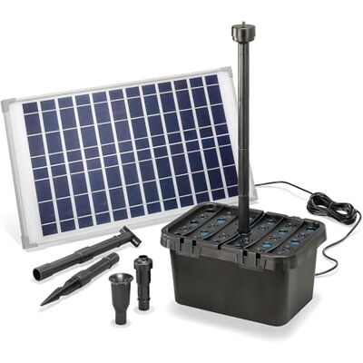 Esotec Solar Teichfilter Set 25/1250 Unterwasserfilter + Teichpumpe 100903 25Wp Solarmodul, 1250l/h Solarpumpe, Solar Filteranlage, Wasserspiel, Direktbetrieb, Durchflussregler, Trockenlaufschutz Esotec Solar Teichfilter Set 25/1250 Unterwasserfilter + Teichpumpe 100903 25Wp Solarmodul, 1250l/h Solarpumpe, Solar Filteranlage, Wasserspiel, Direktbetrieb, Durchflussregler, Trockenlaufschutz