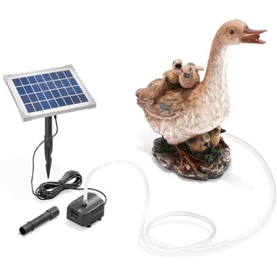 Esotec Solar Wasserspeier Set Gans mit Küken Solarbrunnen Garten 101669 5Wp Solarmodul, 250l/h Pumpe, Polyresin Gans mit Küken, IP68, Trockenlaufschutz, Durchflussregler, 5m Kabel, 1,5m Schlauch Esotec Solar Wasserspeier Set Gans mit Küken Solarbrunnen Garten 101669 5Wp Solarmodul, 250l/h Pumpe, Polyresin Gans mit Küken, IP68, Trockenlaufschutz, Durchflussregler, 5m Kabel, 1,5m Schlauch