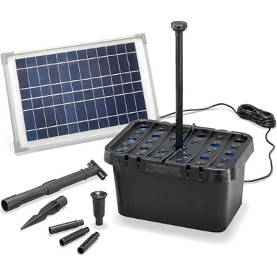 Esotec Solar Teichfilter Set mit Teichpumpe 650l/h bis2000l 100901 Solar Teichfilter Set, 12Wp Solarmodul, 650l/h Teichpumpe, Direktbetrieb, bis 2000l, Durchflussregler, Trockenlaufschutz Esotec Solar Teichfilter Set mit Teichpumpe 650l/h bis2000l 100901 Solar Teichfilter Set, 12Wp Solarmodul, 650l/h Teichpumpe, Direktbetrieb, bis 2000l, Durchflussregler, Trockenlaufschutz