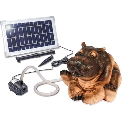 Esotec Solar Wasserspeier Set Flusspferd Hippo Solarbrunnen 101660 8Wp Solarmodul, 380l/h Pumpe, Polyresin Flusspferd, IP68, Trockenlaufschutz, Durchflussregler, Wasserstrahl 20cm, 5m Kabel Esotec Solar Wasserspeier Set Flusspferd Hippo Solarbrunnen 101660 8Wp Solarmodul, 380l/h Pumpe, Polyresin Flusspferd, IP68, Trockenlaufschutz, Durchflussregler, Wasserstrahl 20cm, 5m Kabel