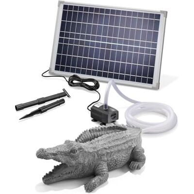 Esotec Solar Wasserspeier Set Krokodil Klaus mit Solarpumpe 101670 25Wp Solarmodul, 875l/h Pumpe, 2,4m Förderhöhe, IP68, Trockenlaufschutz, 5m Kabel, Polyresin, 1,5m Schlauch Esotec Solar Wasserspeier Set Krokodil Klaus mit Solarpumpe 101670 25Wp Solarmodul, 875l/h Pumpe, 2,4m Förderhöhe, IP68, Trockenlaufschutz, 5m Kabel, Polyresin, 1,5m Schlauch