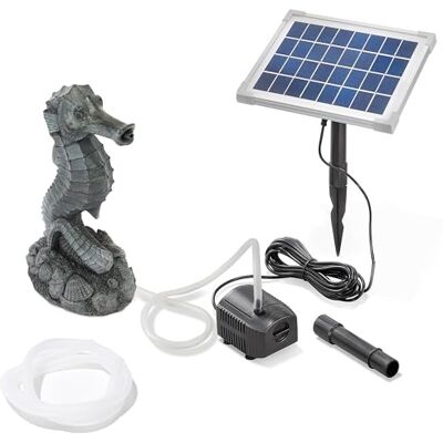 Esotec Solar Wasserspeier Komplettset Seepferdchen Ida Wasserspiel 101681 Wasserspeier-Set, 5Wp Solarmodul, Pumpe 8V/DC, 250l/h, Förderhöhe 1m, Trockenlaufschutz, IP68, 5m Kabel, Wasserstrahl 40cm Esotec Solar Wasserspeier Komplettset Seepferdchen Ida Wasserspiel 101681 Wasserspeier-Set, 5Wp Solarmodul, Pumpe 8V/DC, 250l/h, Förderhöhe 1m, Trockenlaufschutz, IP68, 5m Kabel, Wasserstrahl 40cm