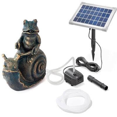 Esotec Solar Wasserspeier Set Lilly & Nelly Teichfigur Gartenbrunnen 101685 5Wp Solarmodul, 250l/h, IP68 Pumpe, 1m Wasserspiel Förderhöhe, Trockenlaufschutz, 5m Kabel, H28cm, Teichdeko, Polyresin, 8VDC Esotec Solar Wasserspeier Set Lilly & Nelly Teichfigur Gartenbrunnen 101685 5Wp Solarmodul, 250l/h, IP68 Pumpe, 1m Wasserspiel Förderhöhe, Trockenlaufschutz, 5m Kabel, H28cm, Teichdeko, Polyresin, 8VDC