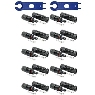 solartronics 10 Paar Solarstecker , Männlich/Weiblich Solarpanel Kabelstecker, IP67 Wasserdicht, PV Stecker kompatibel mit MC4, Steckverbinder für 4mm² 6mm² Solarkabel mit Solar-Spannschlüssel solartronics 10 Paar Solarstecker , Männlich/Weiblich Solarpanel Kabelstecker, IP67 Wasserdicht, PV Stecker kompatibel mit MC4, Steckverbinder für 4mm² 6mm² Solarkabel mit Solar-Spannschlüssel