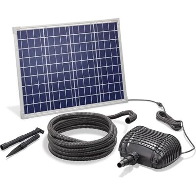 Esotec Solar Bachlaufset Waterfall 50 2500 Pro, Komplettset, Bachlaufpumpe 2500l/h, Erdspieß, Solarmodul 50W, Solarbrunnen, DIY Wasserspiel Garten, Vogeltränke, Wasserfall, außen, 101960 Esotec Solar Bachlaufset Waterfall 50 2500 Pro, Komplettset, Bachlaufpumpe 2500l/h, Erdspieß, Solarmodul 50W, Solarbrunnen, DIY Wasserspiel Garten, Vogeltränke, Wasserfall, außen, 101960