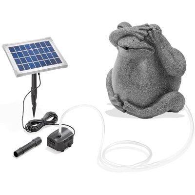 Esotec Solar Wasserspeier Set sitzender Frosch Solarbrunnen Garten 101666 5Wp Solarmodul, 250l/h Pumpe, Polyresin Frosch, IP68, Trockenlaufschutz, Durchflussregler, Wasserstrahl 30cm, 5m Kabel Esotec Solar Wasserspeier Set sitzender Frosch Solarbrunnen Garten 101666 5Wp Solarmodul, 250l/h Pumpe, Polyresin Frosch, IP68, Trockenlaufschutz, Durchflussregler, Wasserstrahl 30cm, 5m Kabel