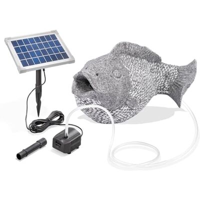 Esotec Solar Wasserspeier Set Fisch Naturstein Solarbrunnen Garten 101665 5Wp Solarmodul, 250l/h Pumpe, Polyresin Fisch in Natursteinoptik, IP68, Trockenlaufschutz, Wasserstrahl 40cm, 5m Kabel Esotec Solar Wasserspeier Set Fisch Naturstein Solarbrunnen Garten 101665 5Wp Solarmodul, 250l/h Pumpe, Polyresin Fisch in Natursteinoptik, IP68, Trockenlaufschutz, Wasserstrahl 40cm, 5m Kabel