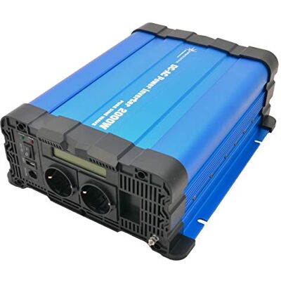 solartronics Spannungswandler FS2000D 24V 2000 Watt mit Display Wechselrichter 24v auf 230v Reiner Sinus LiFePO4/Lithium, Blei-, Gel oder AGM-Batterie kompatibel solartronics Spannungswandler FS2000D 24V 2000 Watt mit Display Wechselrichter 24v auf 230v Reiner Sinus LiFePO4/Lithium, Blei-, Gel oder AGM-Batterie kompatibel