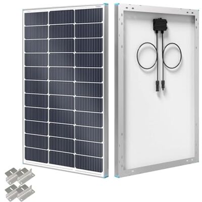 Renogy N-Type 100-Watt-Solarmodul mit Montage-Z-Halterungen, 16BB 100W Solarpanel 12V, 25% hocheffizientes PV-Modul, Netzladegerät für Wohnmobil, Wohnmobil, Marine, Zuhause, Dach, netzunabhängiges Renogy N-Type 100-Watt-Solarmodul mit Montage-Z-Halterungen, 16BB 100W Solarpanel 12V, 25% hocheffizientes PV-Modul, Netzladegerät für Wohnmobil, Wohnmobil, Marine, Zuhause, Dach, netzunabhängiges