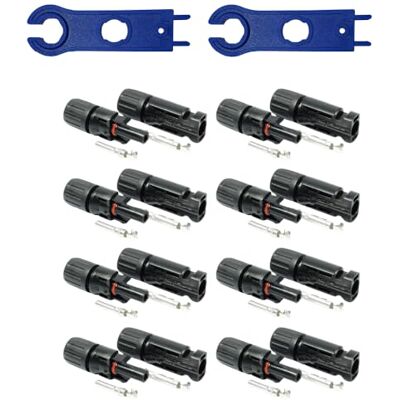 solartronics 8 Paar Solarstecker , Männlich/Weiblich Solarpanel Kabelstecker, IP67 Wasserdicht, PV Stecker kompatibel mit MC4, Steckverbinder für 4mm² 6mm² Solarkabel mit Solar-Spannschlüssel solartronics 8 Paar Solarstecker , Männlich/Weiblich Solarpanel Kabelstecker, IP67 Wasserdicht, PV Stecker kompatibel mit MC4, Steckverbinder für 4mm² 6mm² Solarkabel mit Solar-Spannschlüssel