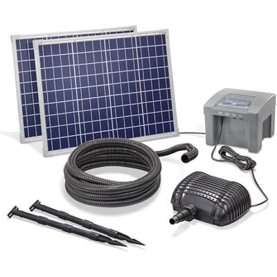 Esotec Solar Bachlaufpumpenset mit Akku Waterfall 100/2600, Bachlaufpumpe, Solarpumpe Teichpumpe 2600 l/h 12 VDC 100 Wp IP68 außen 101974 Esotec Solar Bachlaufpumpenset mit Akku Waterfall 100/2600, Bachlaufpumpe, Solarpumpe Teichpumpe 2600 l/h 12 VDC 100 Wp IP68 außen 101974