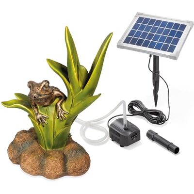Esotec Solar Wasserspeier Set Frosch sitzend Solarbrunnen Garten 101661 5Wp Solarmodul, 250l/h Pumpe, Polyresin Frosch 46cm, IP68, Trockenlaufschutz, Durchflussregler, Wasserstrahl 25cm Esotec Solar Wasserspeier Set Frosch sitzend Solarbrunnen Garten 101661 5Wp Solarmodul, 250l/h Pumpe, Polyresin Frosch 46cm, IP68, Trockenlaufschutz, Durchflussregler, Wasserstrahl 25cm
