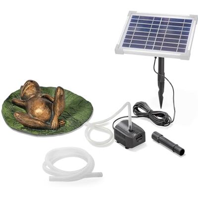 Esotec Solar Wasserspeier Set Frosch auf Seerosenblatt 250l/h IP68 101672 5Wp Solarmodul, 250l/h, IP68 Pumpe, 1m Förderhöhe, Trockenlaufschutz, 5m Kabel, schwimmend, Polyresin, 1m Schlauch, 8VDC Esotec Solar Wasserspeier Set Frosch auf Seerosenblatt 250l/h IP68 101672 5Wp Solarmodul, 250l/h, IP68 Pumpe, 1m Förderhöhe, Trockenlaufschutz, 5m Kabel, schwimmend, Polyresin, 1m Schlauch, 8VDC