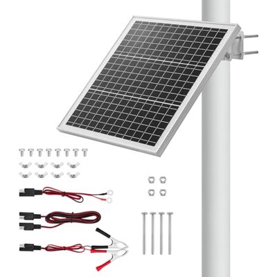 VEVOR Solarpanel-Batterieladegerät 20W 12V, Monokristallines Solarpanel Kit mit Schutz-Controller & 0-60° Verstellbarer Masthalterung, Solarladegerät für 40-80mm Masten, Solarmodule für Außengebrauch VEVOR Solarpanel-Batterieladegerät 20W 12V, Monokristallines Solarpanel Kit mit Schutz-Controller & 0-60° Verstellbarer Masthalterung, Solarladegerät für 40-80mm Masten, Solarmodule für Außengebrauch