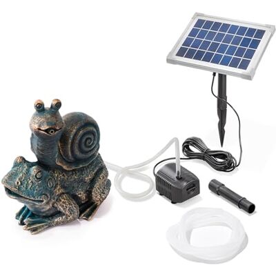 Esotec Solar Wasserspeier Set Max & Moritz Solarbrunnen Froschfigur 101684 5Wp Solarmodul, 250l/h, IP68 Pumpe, 1m Wasserspiel Förderhöhe, Trockenlaufschutz, 5m Kabel, Polyresin, 2x2m Schlauch, 8VDC Esotec Solar Wasserspeier Set Max & Moritz Solarbrunnen Froschfigur 101684 5Wp Solarmodul, 250l/h, IP68 Pumpe, 1m Wasserspiel Förderhöhe, Trockenlaufschutz, 5m Kabel, Polyresin, 2x2m Schlauch, 8VDC