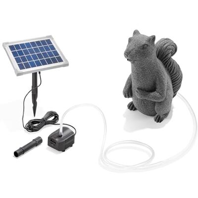 Esotec Solar Wasserspeier Set Eichhörnchen Puschel 5Wp Solarpumpe IP68 1016 5Wp Solarmodul, 250l/h, IP68 Pumpe, 1m Förderhöhe, Trockenlaufschutz, 5m Kabel, Polyresin, Wandhalterung, 1,5m Schlauch, 8VDC Esotec Solar Wasserspeier Set Eichhörnchen Puschel 5Wp Solarpumpe IP68 1016 5Wp Solarmodul, 250l/h, IP68 Pumpe, 1m Förderhöhe, Trockenlaufschutz, 5m Kabel, Polyresin, Wandhalterung, 1,5m Schlauch, 8VDC