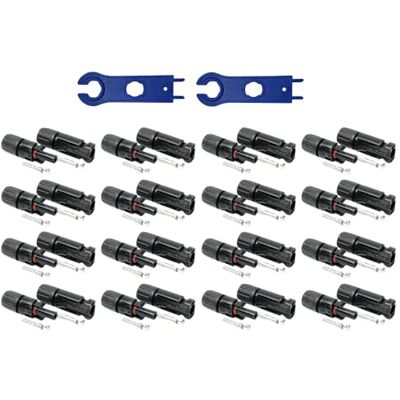 solartronics 16 Paar Solarstecker , Männlich/Weiblich Solarpanel Kabelstecker, IP67 Wasserdicht, PV Stecker kompatibel mit MC4, Steckverbinder für 4mm² 6mm² Solarkabel mit Solar-Spannschlüssel solartronics 16 Paar Solarstecker , Männlich/Weiblich Solarpanel Kabelstecker, IP67 Wasserdicht, PV Stecker kompatibel mit MC4, Steckverbinder für 4mm² 6mm² Solarkabel mit Solar-Spannschlüssel