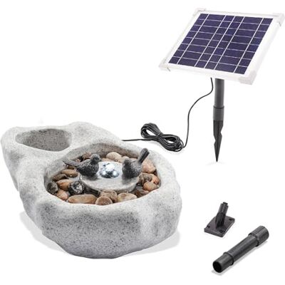 Esotec Solar Vogelbad Gartenbrunnen Wasserspiel außen Akku & LED 101319 Solar Vogelbadbrunnen, 6Wp Modul, LiFePO4, LED ww+kw, Polyresin Steinoptik, Trockenlaufschutz, Durchflussregler, H17cm Esotec Solar Vogelbad Gartenbrunnen Wasserspiel außen Akku & LED 101319 Solar Vogelbadbrunnen, 6Wp Modul, LiFePO4, LED ww+kw, Polyresin Steinoptik, Trockenlaufschutz, Durchflussregler, H17cm