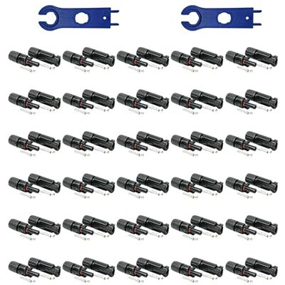 solartronics 30 Paar Solarstecker , Männlich/Weiblich Solarpanel Kabelstecker, IP67 Wasserdicht, PV Stecker kompatibel mit MC4, Steckverbinder für 4mm² 6mm² Solarkabel mit Solar-Spannschlüssel solartronics 30 Paar Solarstecker , Männlich/Weiblich Solarpanel Kabelstecker, IP67 Wasserdicht, PV Stecker kompatibel mit MC4, Steckverbinder für 4mm² 6mm² Solarkabel mit Solar-Spannschlüssel