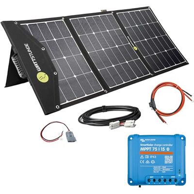 WATTSTUNDE 140Wp SunFolder Solartasche, Victron 75/15 MPPT Laderegler, Batteriekabel, Solar-Komplettset, faltbares Solarmodul 140 Watt, 0% Mwst WATTSTUNDE 140Wp SunFolder Solartasche, Victron 75/15 MPPT Laderegler, Batteriekabel, Solar-Komplettset, faltbares Solarmodul 140 Watt, 0% Mwst