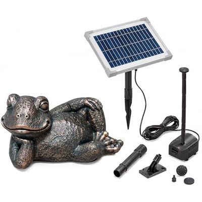 Esotec Solar Wasserspeier Set Frosch Pepe 250l/h 5Wp IP68 101678 5Wp Solarmodul, 250l/h, IP68 Pumpe, 1m Wasserspiel Förderhöhe, Trockenlaufschutz, 5m Kabel, Polyresin, 2x1,5m Schlauch, 8VDC Esotec Solar Wasserspeier Set Frosch Pepe 250l/h 5Wp IP68 101678 5Wp Solarmodul, 250l/h, IP68 Pumpe, 1m Wasserspiel Förderhöhe, Trockenlaufschutz, 5m Kabel, Polyresin, 2x1,5m Schlauch, 8VDC