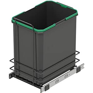 Emuca Küchen-Recyclingbehälter, 35 L, Bodenbefestigung und Handauszug, ohne Deckel, Anthrazitgrauer Kunststoff Emuca Küchen-Recyclingbehälter, 35 L, Bodenbefestigung und Handauszug, ohne Deckel, Anthrazitgrauer Kunststoff