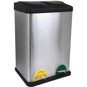 MSV Mülleimer Mülltrennsystem 40 L (2x20 Liter) mit Inneneimer große Abfallbehälter Abfalleimer Treteimer Edelstahl MSV Mülleimer Mülltrennsystem 40 L (2x20 Liter) mit Inneneimer große Abfallbehälter Abfalleimer Treteimer Edelstahl