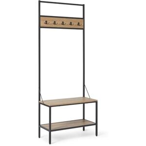 Amazon Bank für den Eingangsbereich mit Haken, Garderobenständer, Kleiderständer, Flurgarderobe mit Schuhfach, 34cm x 72cm x 182cm, Eiche Amazon Bank für den Eingangsbereich mit Haken, Garderobenständer, Kleiderständer, Flurgarderobe mit Schuhfach, 34cm x 72cm x 182cm, Eiche