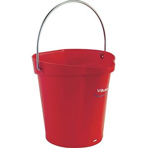 Vikan 56884 Durable Polypropylene Hygiene Bucket/Pail, Stainless Steel Handle, 6 Litres, Red Vikan 56884 Durable Polypropylene Hygiene Bucket/Pail, Stainless Steel Handle, 6 Litres, Red