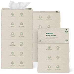 Amazon 4-lagig Taschentücher Hergestellt aus 100% recyceltem Papier, 1500 Stück, 15 Packungen mit 100 Amazon 4-lagig Taschentücher Hergestellt aus 100% recyceltem Papier, 1500 Stück, 15 Packungen mit 100