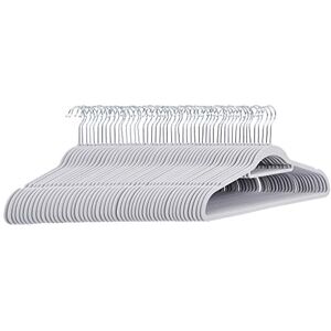 Amazon Anzug-Kleiderbügel, beflockt, mit Krawattenbügel, Hellgrau, 50er-Pack Amazon Anzug-Kleiderbügel, beflockt, mit Krawattenbügel, Hellgrau, 50er-Pack