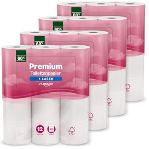 Amazon Toilettenpapier, 4-lagig Gestepptes, Besonders Weich, 48 Rollen (12 Rollen, 4-er Pack), 160 Blätter pro Rolle, FSC-Zertifiziert Amazon Toilettenpapier, 4-lagig Gestepptes, Besonders Weich, 48 Rollen (12 Rollen, 4-er Pack), 160 Blätter pro Rolle, FSC-Zertifiziert
