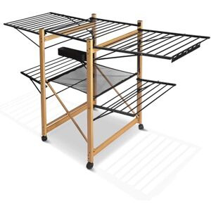 VOUNOT ® Wäscheständer ausziehbar, Standtrockner aus Rostfreier Stahl, Flügelwäschetrockner Wäschetrockner mit Rollen & Trockenlänge 30m, platzsparend, klappbar 180x61x105cm, Schwarz VOUNOT ® Wäscheständer ausziehbar, Standtrockner aus Rostfreier Stahl, Flügelwäschetrockner Wäschetrockner mit Rollen & Trockenlänge 30m, platzsparend, klappbar 180x61x105cm, Schwarz