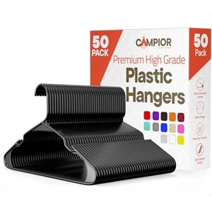 Premium Kleiderbügel - Platzsparendes Schlankes Design, Schwarz, Packung 50 Premium Kleiderbügel - Platzsparendes Schlankes Design, Schwarz, Packung 50