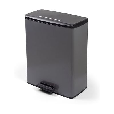 Curver Treteimer 65 Liter, rechteckig, Soft-Close Deckel, großes Pedal, Müllbeutelhalter, IML-Metallic, Anti-Fingerabdruck, grau Curver Treteimer 65 Liter, rechteckig, Soft-Close Deckel, großes Pedal, Müllbeutelhalter, IML-Metallic, Anti-Fingerabdruck, grau