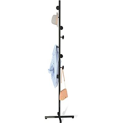CLSYO Garderobenständer mit 8 Haken, Metall-Kleiderbügel, freistehend, Eingangsbereich, Schlafzimmer, Büro zum Aufhängen von Kleidung, Jacken, Hüten, Taschen (schwarz) CLSYO Garderobenständer mit 8 Haken, Metall-Kleiderbügel, freistehend, Eingangsbereich, Schlafzimmer, Büro zum Aufhängen von Kleidung, Jacken, Hüten, Taschen (schwarz)