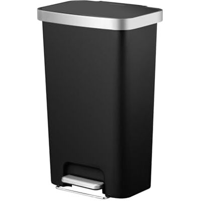 FACKELMANN SEATTLE Pedal-Abfallsammler 45L, Schwarz – Stilvoller Mülleimer mit Soft-Close System & robustem Pedal für Küche und Büro FACKELMANN SEATTLE Pedal-Abfallsammler 45L, Schwarz – Stilvoller Mülleimer mit Soft-Close System & robustem Pedal für Küche und Büro
