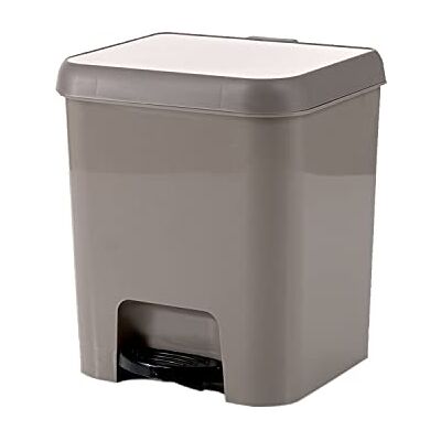 Baroni Home Mülleimer auf Pedal, Mülleimer, Eimer aus Kunststoff mit weichem Verschluss, geruchlos, Abfalleimer für Küche, Bad, Büro beige 7 Liter, Maße 22 x 16 x 26 cm Baroni Home Mülleimer auf Pedal, Mülleimer, Eimer aus Kunststoff mit weichem Verschluss, geruchlos, Abfalleimer für Küche, Bad, Büro beige 7 Liter, Maße 22 x 16 x 26 cm