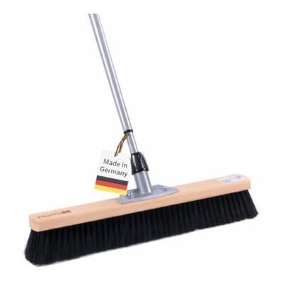 BawiTec Profi Saalbesen 50cm Breit mit Teleskopstiel Stiel weiche Borsten Besen Weiche schwarze Kunsthaar-Borsten, Verstellbar ausziehbar, Für Haushalt Büro Lager, Glatte Böden BawiTec Profi Saalbesen 50cm Breit mit Teleskopstiel Stiel weiche Borsten Besen Weiche schwarze Kunsthaar-Borsten, Verstellbar ausziehbar, Für Haushalt Büro Lager, Glatte Böden